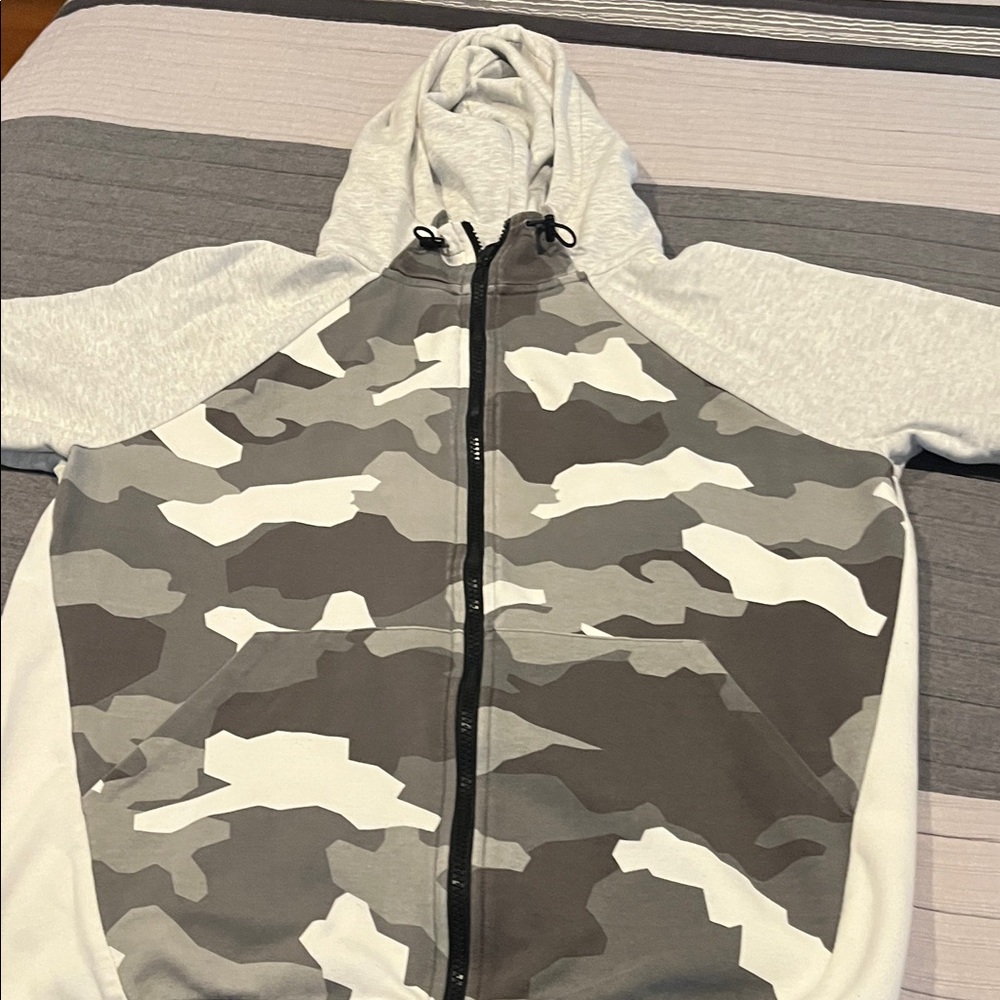 Express Gray and White Hoodie